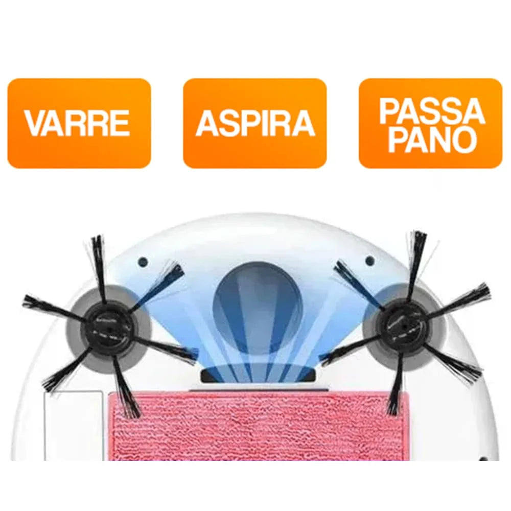 Kit 2 Robô Aspirador de Pó 3 em 1 Bivolt - Impecável e Sem Esforço