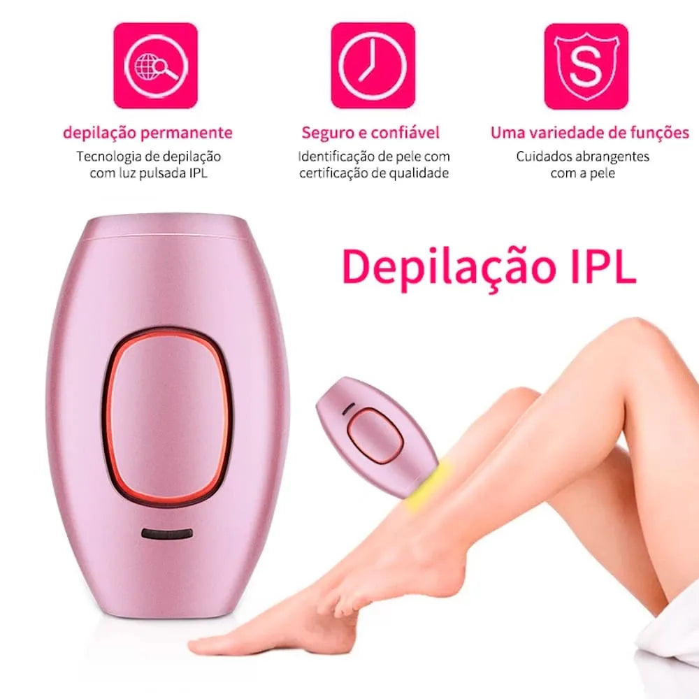 Kit 2 Depilador a Laser Definitivo Portátil Luz Pulsada IPL + Óculos de Proteção