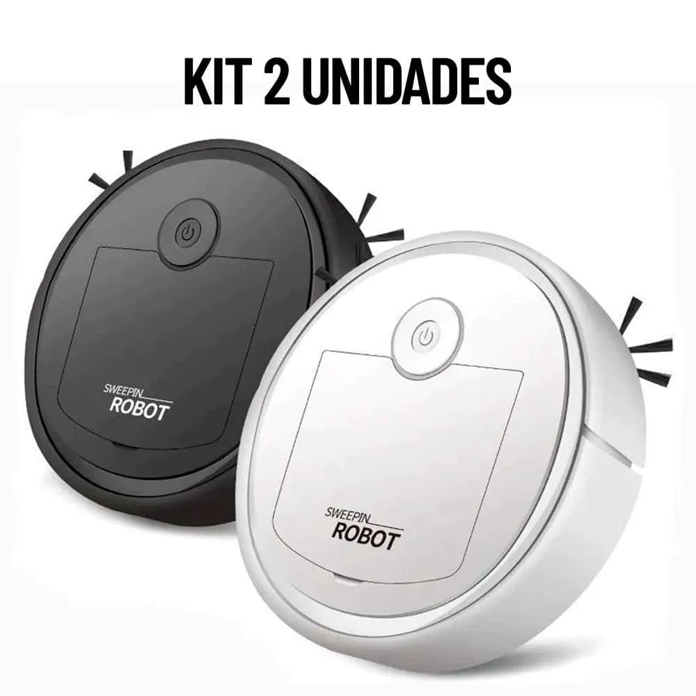 Kit 2 Robô Aspirador de Pó 3 em 1 Bivolt - Impecável e Sem Esforço